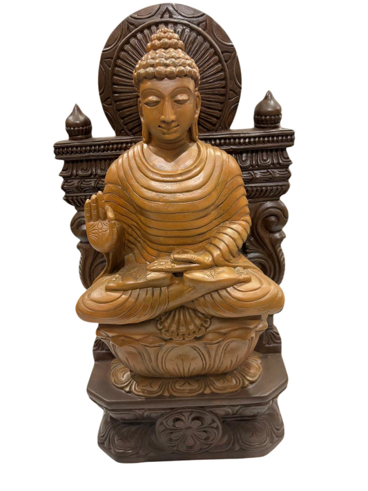 Hand-carved Buddha statue